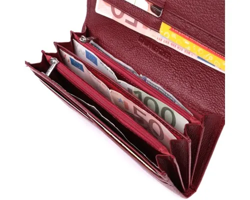 Гаманець ST Leather З натуральної шкіри Бордовий (22522)