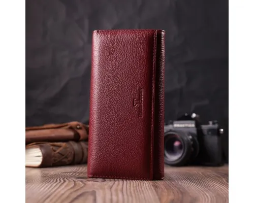 Гаманець ST Leather З натуральної шкіри Бордовий (22522)