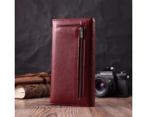 Гаманець ST Leather З натуральної шкіри Бордовий (22522)