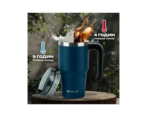 Термокружка Kite з ручкою 600 мл смарагдова (K24-1207-2)