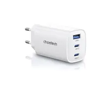Зарядний пристрій Choetech 2xUSB-C + 1xUSB PD65W GaN (PD9006)