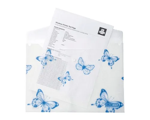 Папка - конверт Buromax А4 на кнопці, BUTTERFLY ARABESKI, напівпрозора, біла перламутрова (BM.3943-31)