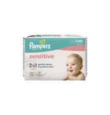 Дитячі вологі серветки Pampers Sensitive 2 x 80 шт(160 шт) (8006530135252)