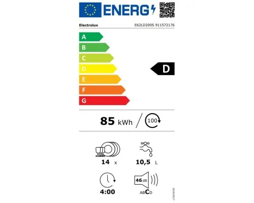 Посудомийна машина Electrolux E62LD200S
