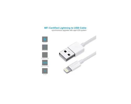 Дата кабель USB 2.0 AM to Lightning 1.8m 2.1A MFI White Choetech (IP0027-WH)