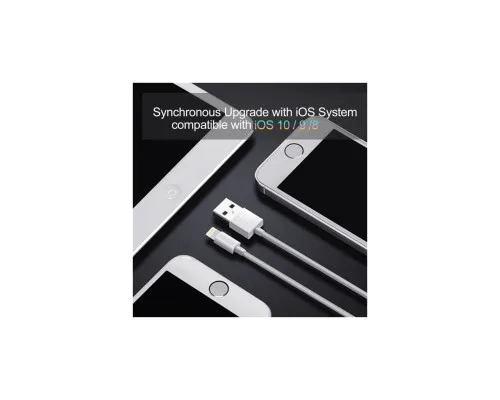 Дата кабель USB 2.0 AM to Lightning 1.8m 2.1A MFI White Choetech (IP0027-WH)