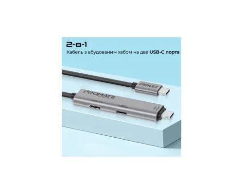 Дата кабель USB-C to USB-C 1.5m Promate (portlink-c3.black)
