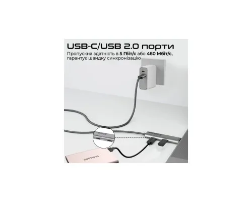 Дата кабель USB-C to USB-C 1.5m Promate (portlink-c3.black)