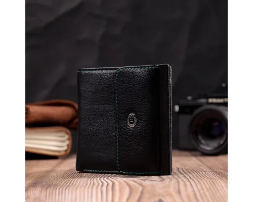 Гаманець ST Leather З натуральної шкіри Чорний (19500)