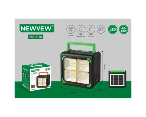 Акустична система NEWVEW NV-9218 Solar Panel/BT/USB/TF/FM Green (NWVW-NV-9218-GN)