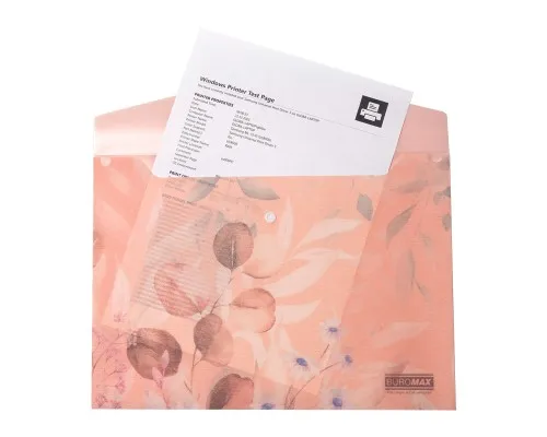 Папка - конверт Buromax А4 на кнопці, PEACH ARABESKI, напівпрозора, персикова (BM.3943-46)