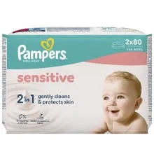 Дитячі вологі серветки Pampers Sensitive 3 x 80 шт (240 шт) (8006530134521)