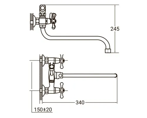 Змішувач AQUATICA PM-5C457C (9780220)