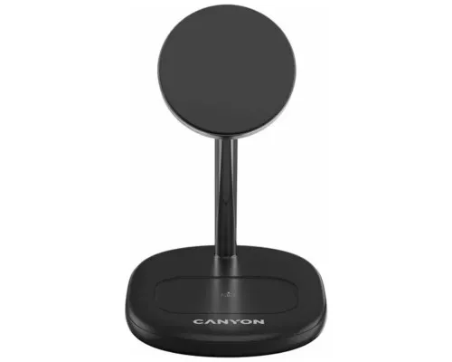 Зарядний пристрій Canyon wireless charger WCS-205 15W Qi2 2in1 Black (CNS-WCS205B)