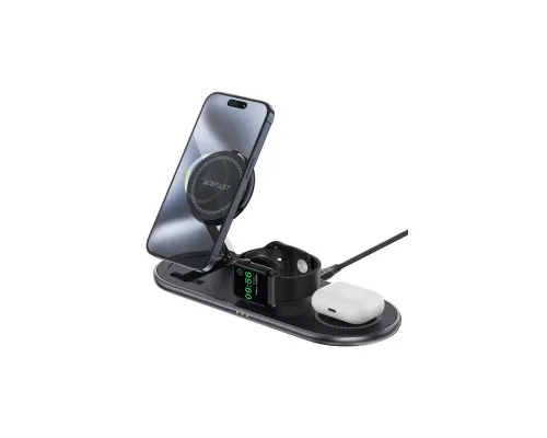 Зарядний пристрій Acefast Wireless QI 3in1 15W E19 Qi2 (6974316283096)