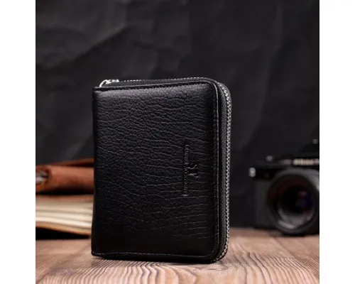 Гаманець ST Leather З натуральної шкіри Чорний (22449)