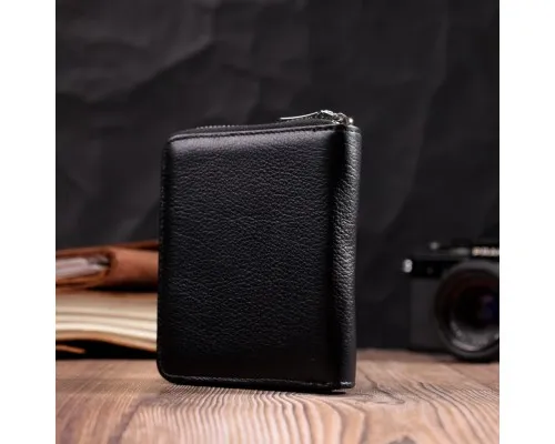 Гаманець ST Leather З натуральної шкіри Чорний (22449)