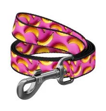 Повідець для собак WAUDOG Nylon "Банани на рожевому" S Ш 15 мм Д 300 см (760-4055)