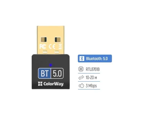 Bluetooth-адаптер ColorWay Bluetooth BT 5.0 (CW-AD-BT50)