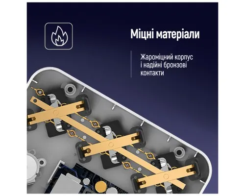 Мережевий фільтр живлення ColorWay CW-CHE36PDB, 3 розетки/ 3USB + 3TYPE-C 2M (CW-CHE36PDB)