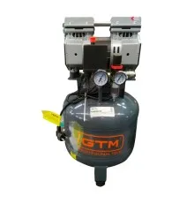 Компресор GTM ресивер 30л, 105л/хв, 0.75kW, 8бар, 220V, 2 циліндри, безмасляний (KAWL750-30L)