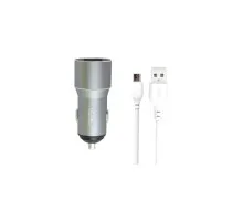 Зарядний пристрій XO TZ09 2.4A/2 USB + cable microUSB Grey (XO-TZ09M-GR)