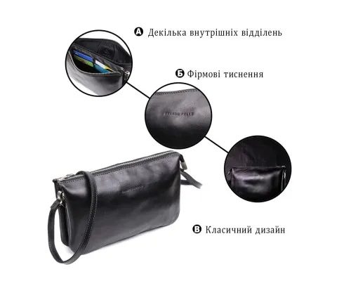 Сумка Grande Pelle З натуральної шкіри Чорна (11657)