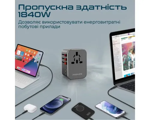 Зарядний пристрій Promate tripmate-36w.black
