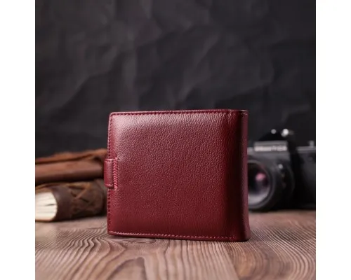 Гаманець ST Leather З натуральної шкіри Бордовий (22554)