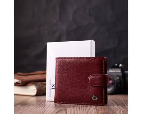 Гаманець ST Leather З натуральної шкіри Бордовий (22554)
