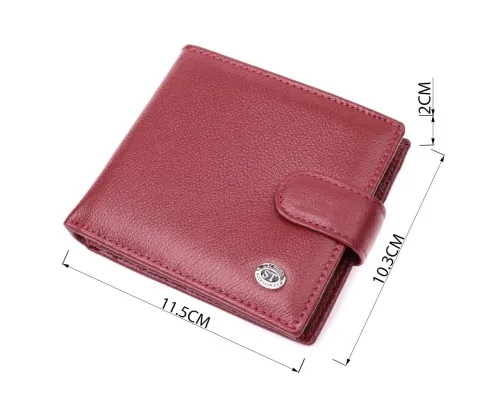 Гаманець ST Leather З натуральної шкіри Бордовий (22554)