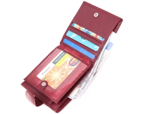 Гаманець ST Leather З натуральної шкіри Бордовий (22554)