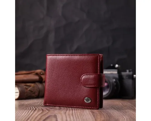 Гаманець ST Leather З натуральної шкіри Бордовий (22554)