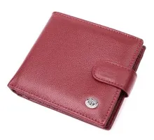 Гаманець ST Leather З натуральної шкіри Бордовий (22554)