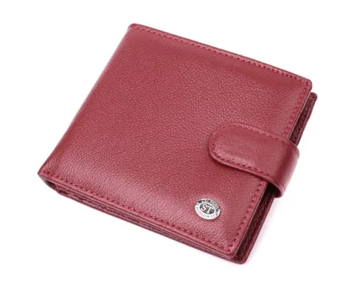 Гаманець ST Leather З натуральної шкіри Бордовий (22554)