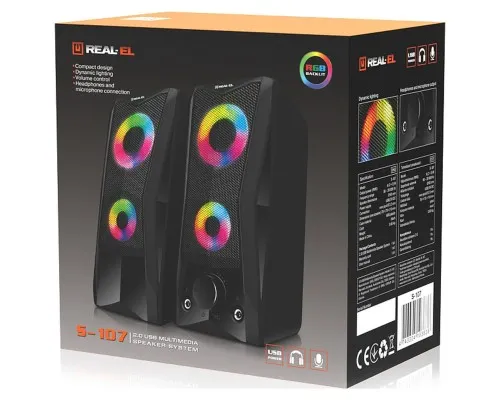Акустична система REAL-EL S-107 USB Black (EL121100017)