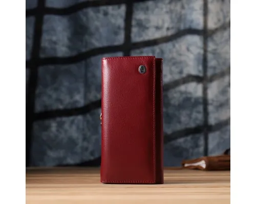 Гаманець ST Leather З натуральної шкіри Бордовий (23107)