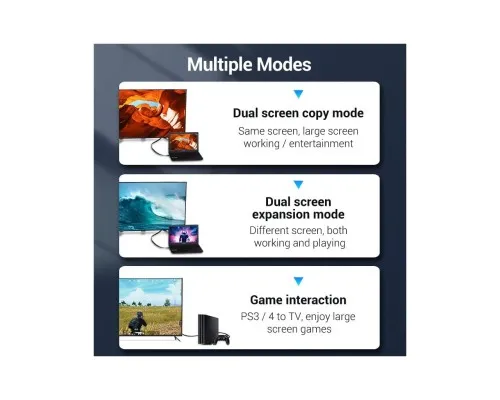 Кабель мультимедійний HDMI M to HDMI M 1.0m flat black Vention (AAKBF)