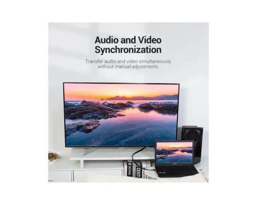 Кабель мультимедійний HDMI M to HDMI M 1.0m flat black Vention (AAKBF)