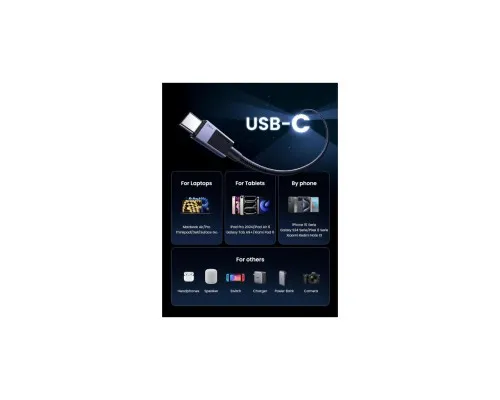 Дата кабель USB-C to USB-C 1.0m 240W 480Mbps black Ugreen (45067)