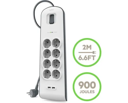 Мережевий фільтр живлення Belkin BSV804VF2M-V2