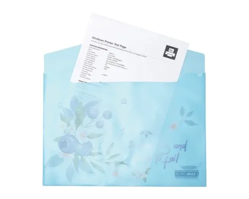 Папка - конверт Buromax А4 на кнопці, BLUEBERRY ARABESKI, напівпрозора,аквамарин (BM.3943-52)