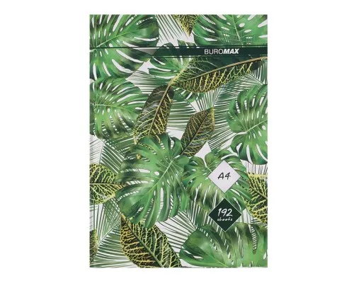 Канцелярська книга Buromax А4 FLORISTICA 192 аркушів, клітинка, зелений (BM.24419101-04i)