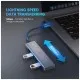 Концентратор Ugreen CM219 HUB Type-C to 4xUSB with USB-C Power Port (Gray) (70336)