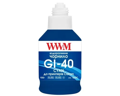 Чорнило WWM Canon GI-40 для G5040/G6040 190г Cyan (KeyLock) (G40C)