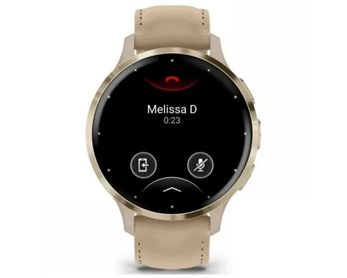 Смарт-годинник Garmin Venu 3S, Fr. Gray + Soft Gold, Leather, GPS (010-02785-55)