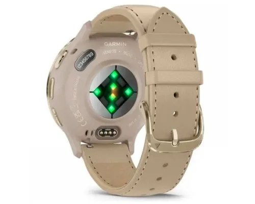 Смарт-годинник Garmin Venu 3S, Fr. Gray + Soft Gold, Leather, GPS (010-02785-55)