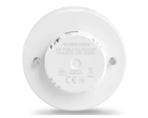 Лампочка Videx GX53 12W 4100K 220V (VL-GX53-12534)