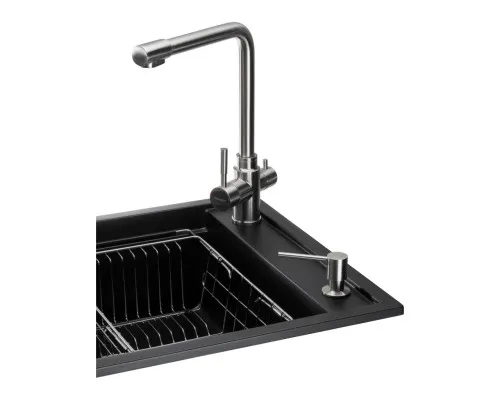 Мийка кухонна GRANADO Optimal Estella black (+ змішувач Badalona LUX inox + дозатор Redondo inox + коши (ksg0201)