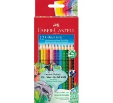 Олівці кольорові Faber-Castell Grip акварельні , тригранні,12 кольорів (112412) (14755)